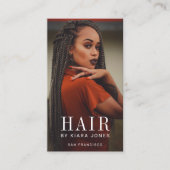Trendy Modern Photo Hair Stylist Visitekaartje (Voorkant)