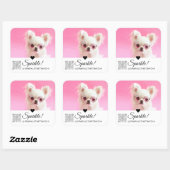 Trendy Modern Photo Name QR Code Large Vierkante Sticker (Vel)