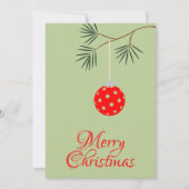 Trendy Modern Pickleball Ornament Groene Kerst Feestdagenkaart