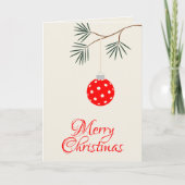 Trendy Modern Pickleball Ornament Red Christmas Feestdagen Kaart (Voorkant)