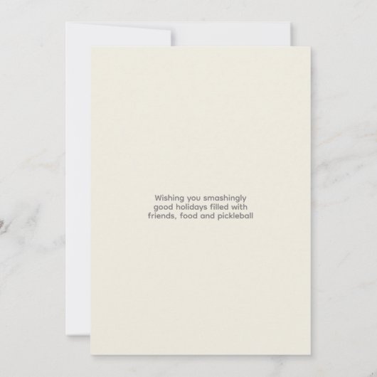 Trendy Modern Pickleball Ornament Red Christmas Feestdagenkaart (Achterkant)