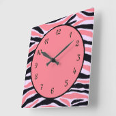 Trendy Modern Pink Abstract Patroon Vierkante Klok (Hoek)