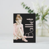 Trendy Modern Pink and Black Ballet Ballerina Briefkaart (Staand voorkant)