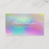 Trendy Modern Pink Blue Holographic Visitekaartje (Voorkant)