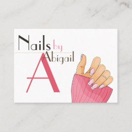 Trendy Modern Pink en Brown Nail Salon Visitekaartje