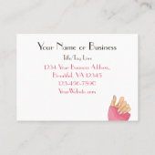 Trendy Modern Pink en Brown Nail Salon Visitekaartje (Achterkant)