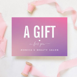 Trendy Modern Pink Gradient Beauty Salon 