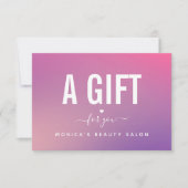 Trendy Modern Pink Gradient Beauty Salon (Voorkant)