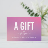 Trendy Modern Pink Gradient Beauty Salon (Staand voorkant)