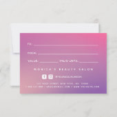 Trendy Modern Pink Gradient Beauty Salon (Achterkant)