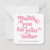 Trendy Modern Pink Logo Business - Hartelijk dank Notitiekaartje (Voorkant)