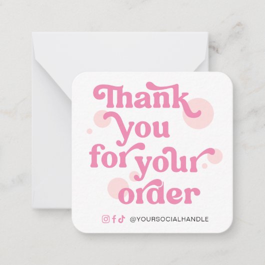 Trendy Modern Pink Logo Business - Hartelijk dank Notitiekaartje (Voorkant)