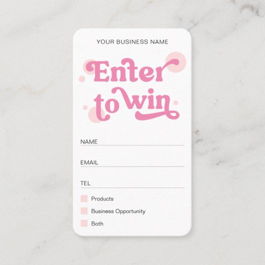 Trendy Modern Pink Logo Business Raffle Ticket (Voorkant)