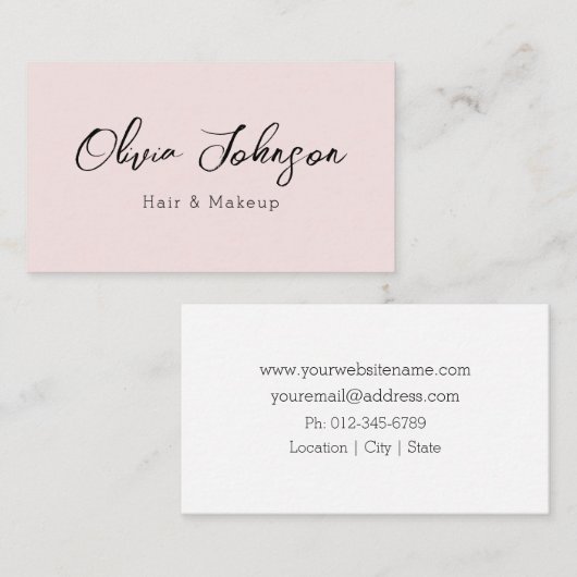 Trendy Modern Pink Makeup Artiest Visitekaartjes (Voorkant / Achterkant)