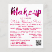 Trendy Modern Pink Makeup Artist Adverteren Flyer (Voorkant)