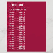 Trendy Modern Pink Makeup Artist Adverteren Flyer (Achterkant)