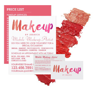 Trendy Modern Pink Makeup Artist Adverteren Flyer