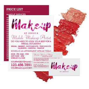 Trendy Modern Pink Makeup Artist Adverteren Flyer