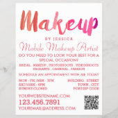Trendy Modern Pink Makeup Artist Adverteren Flyer (Voorkant)