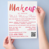 Trendy Modern Pink Makeup Artist Adverteren Flyer (Hand)