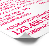 Trendy Modern Pink Makeup Artist Adverteren Poster (Hoek)