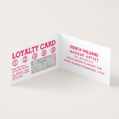 Trendy Modern Pink Makeup Artist Loyalty Card Visitekaartje (Binnen)