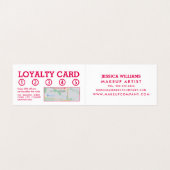 Trendy Modern Pink Makeup Artist Loyalty Card Visitekaartje (Binnenkant ongevouwen)