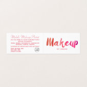 Trendy Modern Pink Makeup Artist Loyalty Card Visitekaartje (Buitenkant ongevouwen)