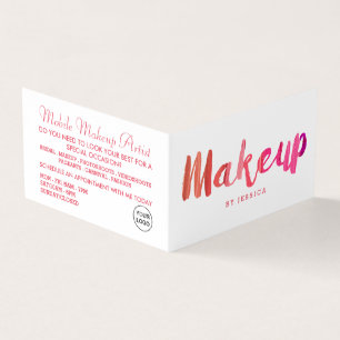 Trendy Modern Pink Makeup Artist Loyalty Card Visitekaartje