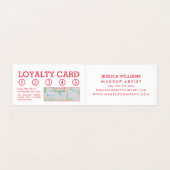 Trendy Modern Pink Makeup Artist Loyalty Card Visitekaartje (Binnenkant ongevouwen)