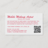 Trendy Modern Pink Makeup Artist Visitekaartje (Achterkant)
