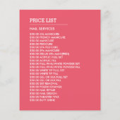 Trendy Modern Pink Nail Technicien, Nail Salon Flyer (Achterkant)