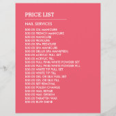 Trendy Modern Pink Nail Technicien, Nail Salon Flyer (Achterkant)