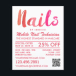 Trendy Modern Pink Nail Technicien, Nail Salon Flyer<br><div class="desc">Trendy moderne roze nageltechnicus,  Nail Salon Adverteren brochures door de Visitekaartje winkel.</div>