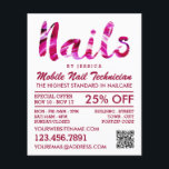 Trendy Modern Pink Nail Technicien, Nail Salon Flyer<br><div class="desc">Trendy moderne roze nageltechnicus,  Nail Salon Adverteren brochures door de Visitekaartje winkel.</div>