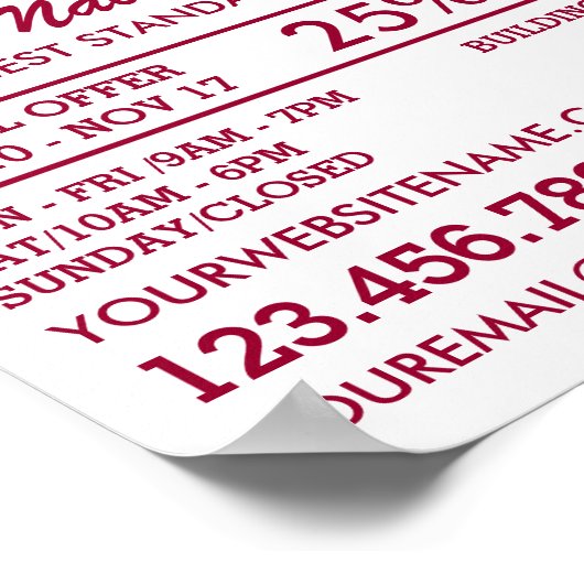 Trendy Modern Pink Nail Technicien, Nail Salon Poster (Hoek)