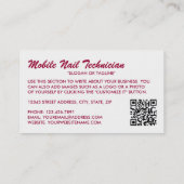 Trendy Modern Pink Nail Technicus Visitekaartje (Achterkant)