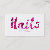 Trendy Modern Pink Nail Technicus Visitekaartje (Voorkant)