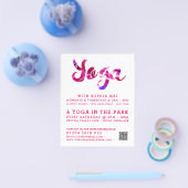 Trendy Modern Pink Yoga Class Adverteren Flyer (Enkel)