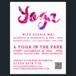 Trendy Modern Pink Yoga Class Adverteren Flyer<br><div class="desc">Trendy moderne roze Yoga-klasse Adverteren brochures door de Visitekaartje winkel.</div>