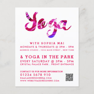 Trendy Modern Pink Yoga Class Adverteren Flyer