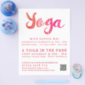 Trendy Modern Pink Yoga Class Adverteren Flyer (Enkel)