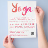 Trendy Modern Pink Yoga Class Adverteren Flyer (Hand)