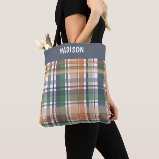 Trendy Modern plaid Tote Bag (Dichtbij)
