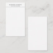 Trendy Modern Plain Black & White Professional Informatiekaartje (Voorkant / Achterkant)