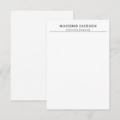 Trendy Modern Plain Black & White Professional Informatiekaartje (Voorkant / Achterkant)