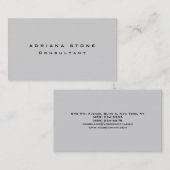 Trendy Modern Plain Eenvoudig Lichtgrijs Professio Visitekaartje (Voorkant / Achterkant)