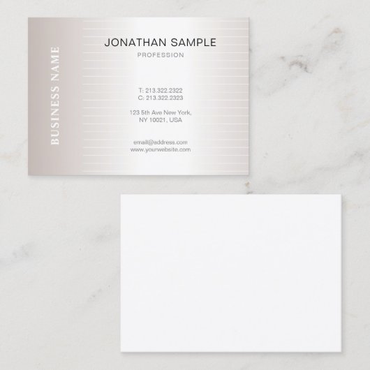 Trendy Modern Plain Simple Elegant Design Luxury Visitekaartje (Voorkant / Achterkant)