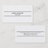 Trendy Modern Plain Simple White Visitekaartje (Voorkant / Achterkant)
