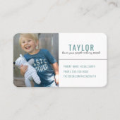 Trendy Modern Playdate Calling Card Mom Kaart Visitekaartje (Voorkant)